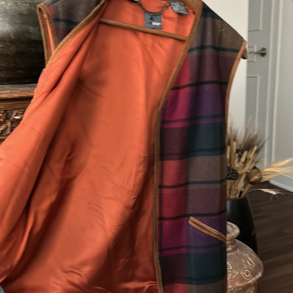 Vintage Liz Wear Plaid Country Western Vest Wool Blend - Picture 5 of 11